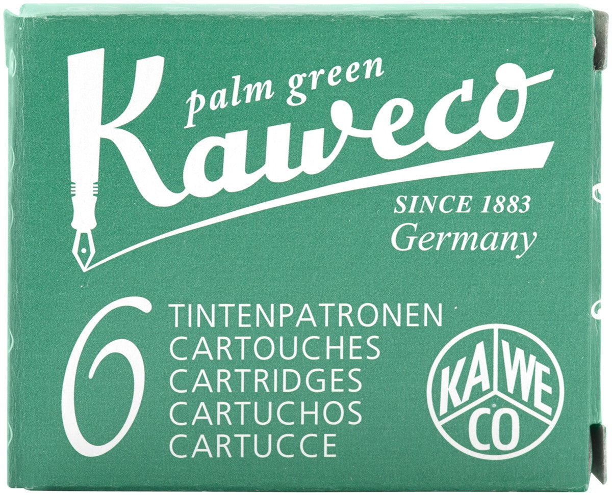 Pack of 6 Kaweco Ink Cartridges: Palm Green