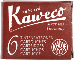 Pack of 6 Kaweco Ink Cartridges: Ruby Red